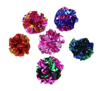 HKM-569811 Colorful Noisy Paper Ball Cat Toy - 4.5cm Fun Pet Interactive Plaything