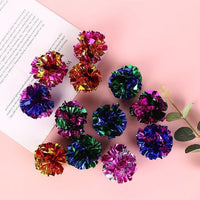 HKM-569811 Colorful Noisy Paper Ball Cat Toy - 4.5cm Fun Pet Interactive Plaything