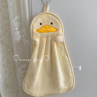HKM-569939 Cute Coral Fleece Absorbent Face Towels for Kids - Little Bear, Ducks, Penguins & More