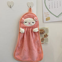 HKM-569939 Cute Coral Fleece Absorbent Face Towels for Kids - Little Bear, Ducks, Penguins & More