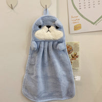 HKM-569939 Cute Coral Fleece Absorbent Face Towels for Kids - Little Bear, Ducks, Penguins & More