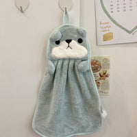 HKM-569939 Cute Coral Fleece Absorbent Face Towels for Kids - Little Bear, Ducks, Penguins & More
