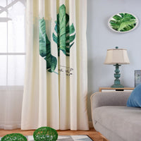 HKM-570067 Banana Leaf Pattern Digital Print Curtain in Ramie Cotton Polyester