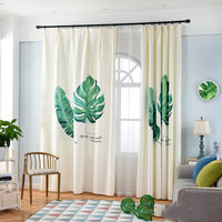 HKM-570067 Banana Leaf Pattern Digital Print Curtain in Ramie Cotton Polyester