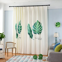 HKM-570067 Banana Leaf Pattern Digital Print Curtain in Ramie Cotton Polyester