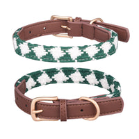 HKM-570067 Soft Woven Prismatic Plaid Dog Collar