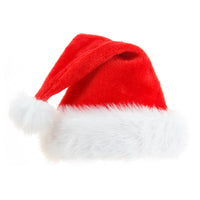 HKM-570131 Thicker Plush Santa Christmas Hat for Adults and Kids - Cozy Red and White Design