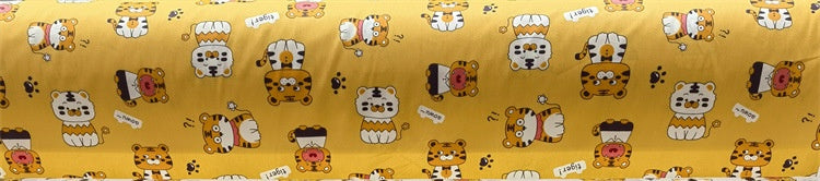 HKM-570195 Cartoon Panda and Tiger 100% Cotton Twill Fabric - 160cm Wide