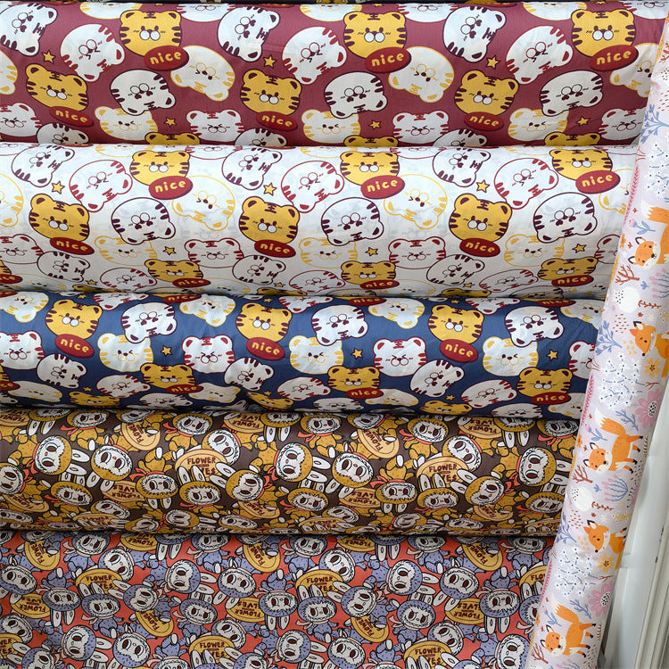 HKM-570195 Cartoon Panda and Tiger 100% Cotton Twill Fabric - 160cm Wide