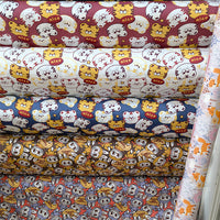 HKM-570195 Cartoon Panda and Tiger 100% Cotton Twill Fabric - 160cm Wide