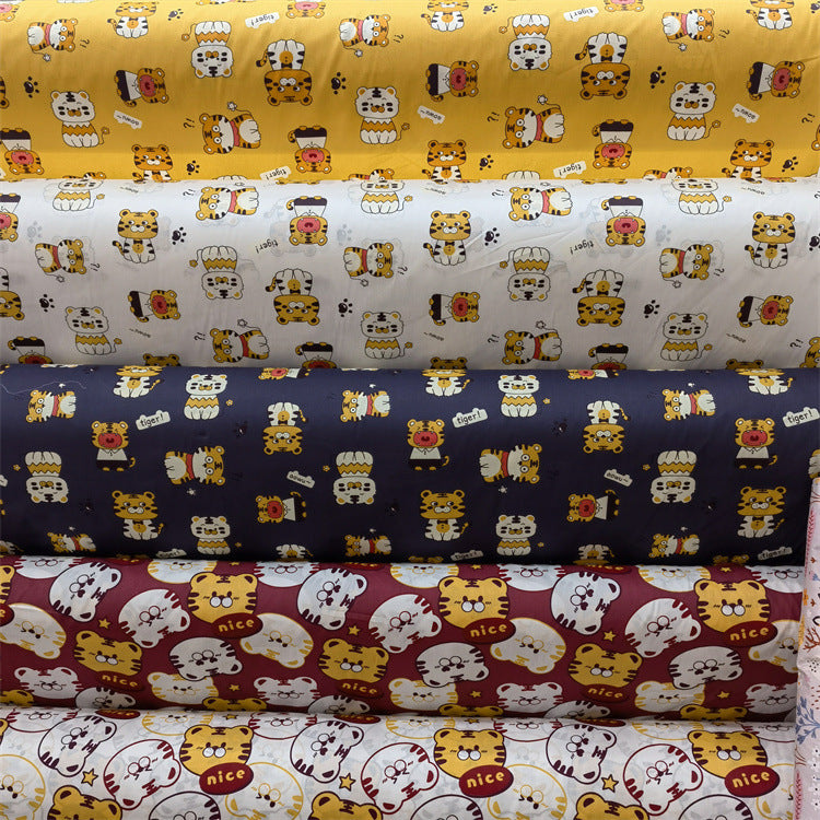 HKM-570195 Cartoon Panda and Tiger 100% Cotton Twill Fabric - 160cm Wide
