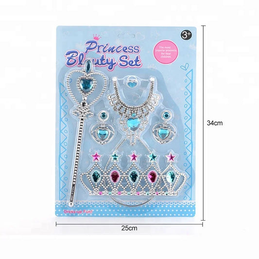 HKM-570195 Delicate Princess DIY Makeup Jewelry Set for Girls - Bracelet, Necklace, and Accessories