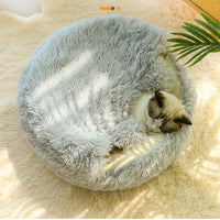 HKM-570323 Cozy Plush Deep Sleep Nest for Cats and Small Dogs - Soft Semi-Closed Design