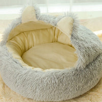 HKM-570323 Cozy Plush Deep Sleep Nest for Cats and Small Dogs - Soft Semi-Closed Design