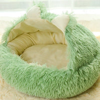 HKM-570323 Cozy Plush Deep Sleep Nest for Cats and Small Dogs - Soft Semi-Closed Design