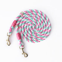 HKM-570323 Dual Headed Hand-Dyed Woven Cotton Dog Leash – 2.3M Long, Suitable for Dogs 1.5-50kg