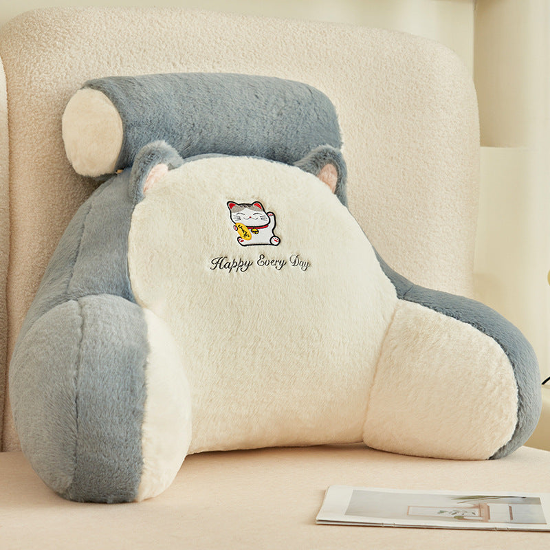 HKM-570323 Large Soft Pack Bed Cushion Pillow - Plush & Velvet Options, Removable Cover, Various Patterns