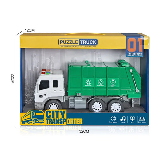 HKM-570323 Multifunctional 1:16 City Sanitation Truck Toy with Sound and Music for Ages 2-4
