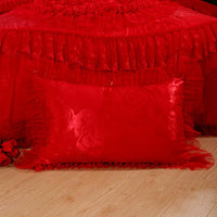 HKM-570515 Jacquard Wedding Lace Embroidery Quilt Set - Multi-Piece Cotton Bedding Collection