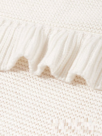 HKM-570515 Soft Pure Cotton Baby Blanket with Ruffles - All-Season Multi-Color Options