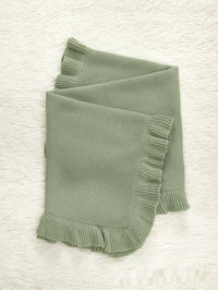HKM-570515 Soft Pure Cotton Baby Blanket with Ruffles - All-Season Multi-Color Options