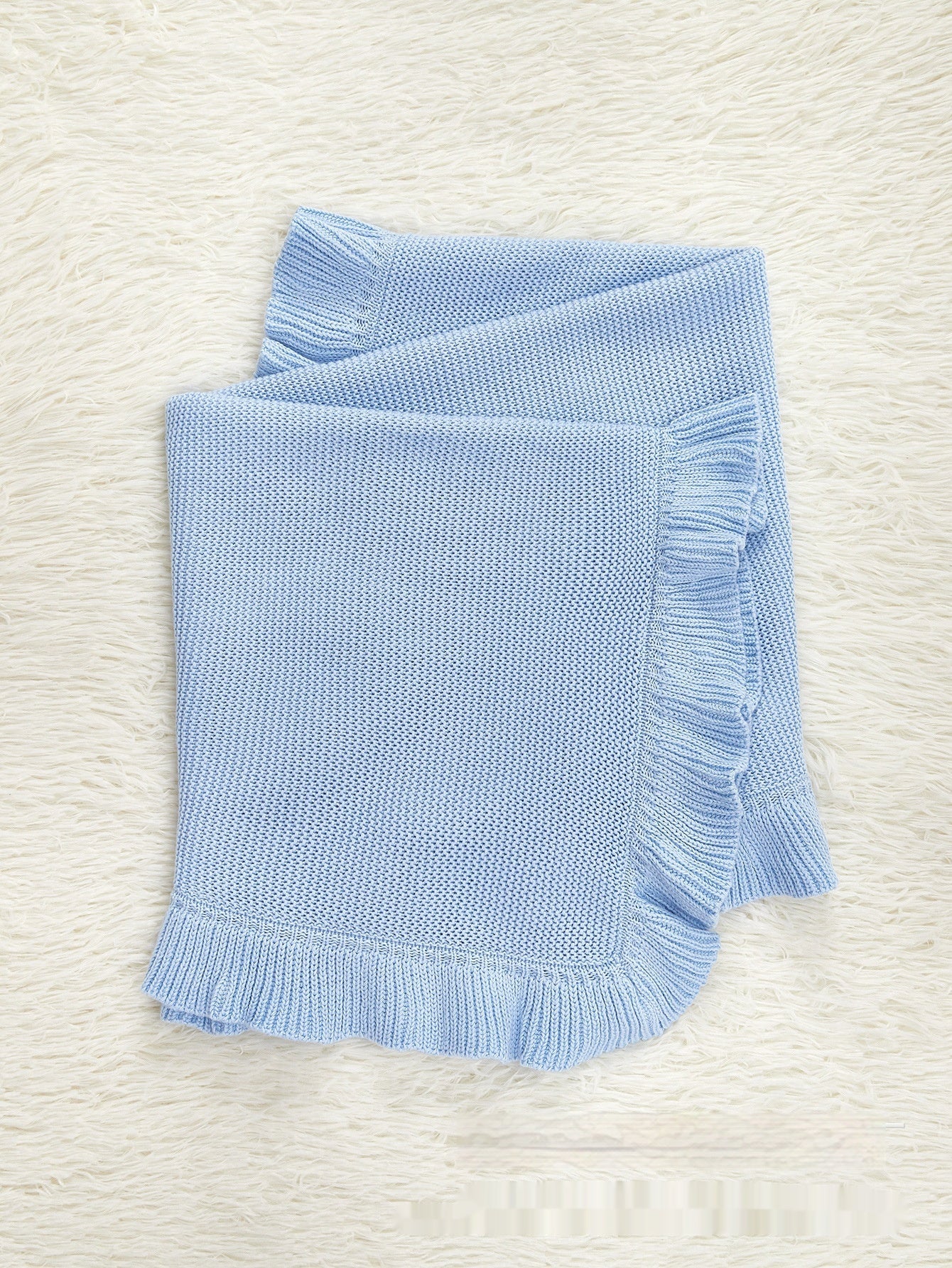 HKM-570515 Soft Pure Cotton Baby Blanket with Ruffles - All-Season Multi-Color Options