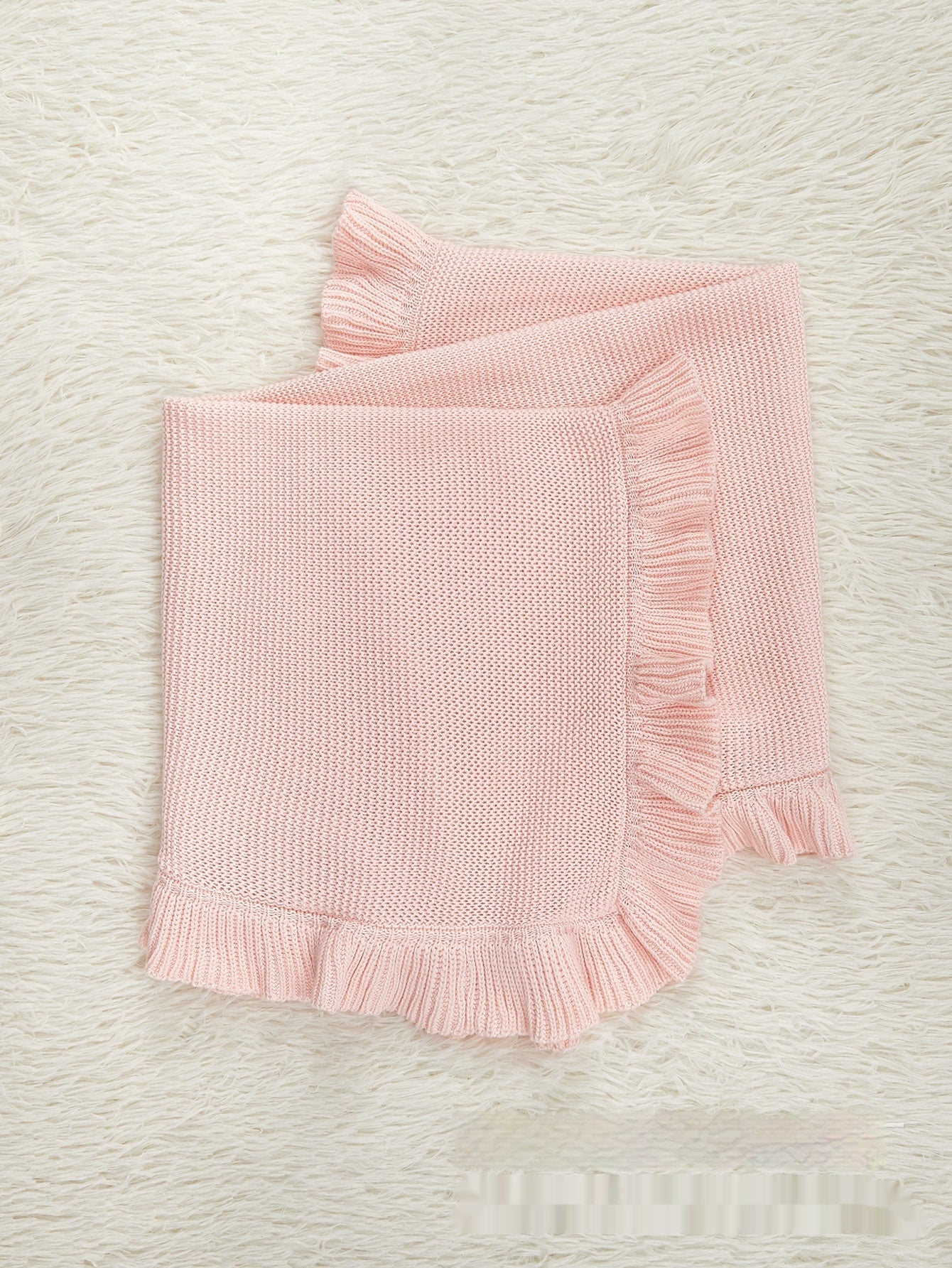 HKM-570515 Soft Pure Cotton Baby Blanket with Ruffles - All-Season Multi-Color Options