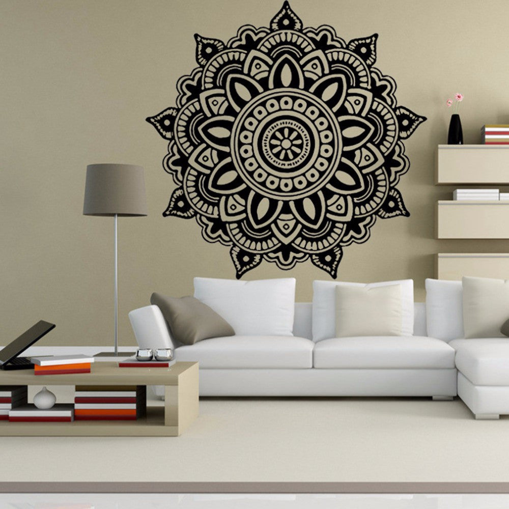 HKM-570515 Waterproof PVC Bedroom Wall Sticker - Black Mural, 57x57cm Decorative Design