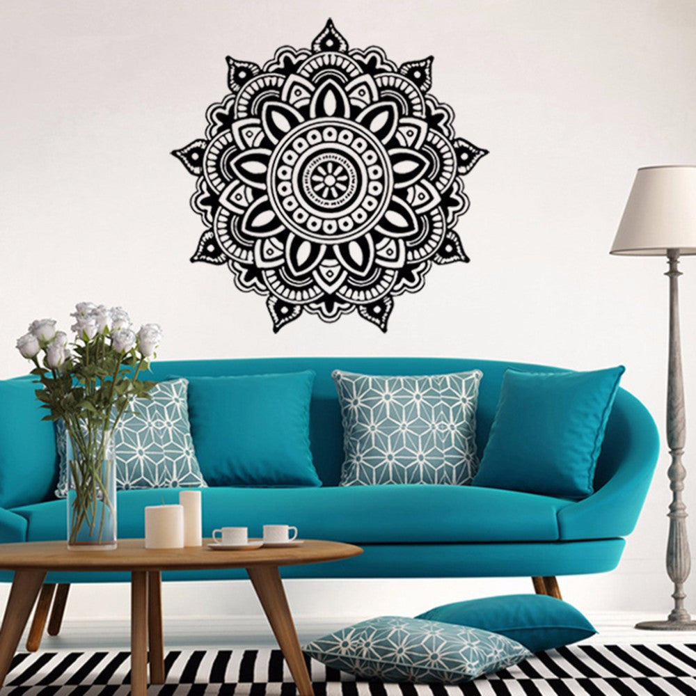 HKM-570515 Waterproof PVC Bedroom Wall Sticker - Black Mural, 57x57cm Decorative Design