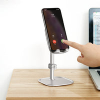 HKM-570579 Adjustable Aluminum Alloy Tablet and Phone Stand with Silicone Grip - Black/Silver/Rose Gold