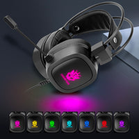 HKM-570579 Wired Gaming Headset with Microphone, 3.5mm Plug, Noise-Canceling, Comfortable Sponge Earmuffs