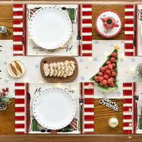 HKM-570643 Christmas Holiday Nordic Linen Insulation Anti-Scald Placemat, 12x18 inches, Available in Multiple Piece Sets