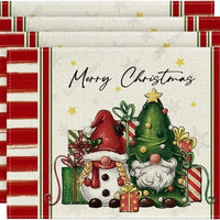 HKM-570643 Christmas Holiday Nordic Linen Insulation Anti-Scald Placemat, 12x18 inches, Available in Multiple Piece Sets