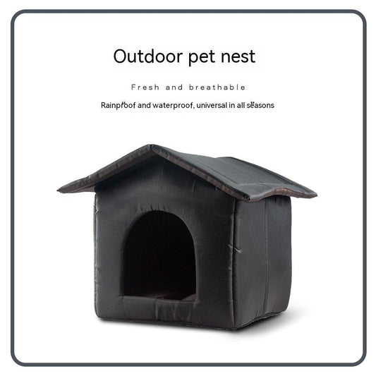 HKM-570643 Outdoor Waterproof Foldable Cat House - Removable & Washable Winter Nest in Black & Camouflage (S, M, L)