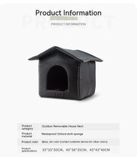 HKM-570643 Outdoor Waterproof Foldable Cat House - Removable & Washable Winter Nest in Black & Camouflage (S, M, L)