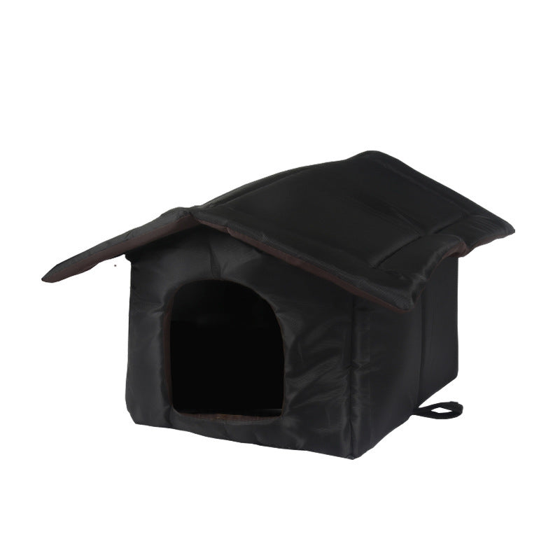 HKM-570643 Outdoor Waterproof Foldable Cat House - Removable & Washable Winter Nest in Black & Camouflage (S, M, L)