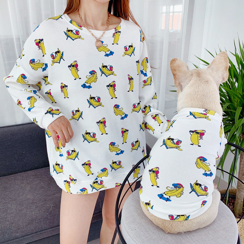 HKM-570771 Casual Matching Dog and Parent Outfit Set - Comfortable Two-Legged Clothing in Various Sizes