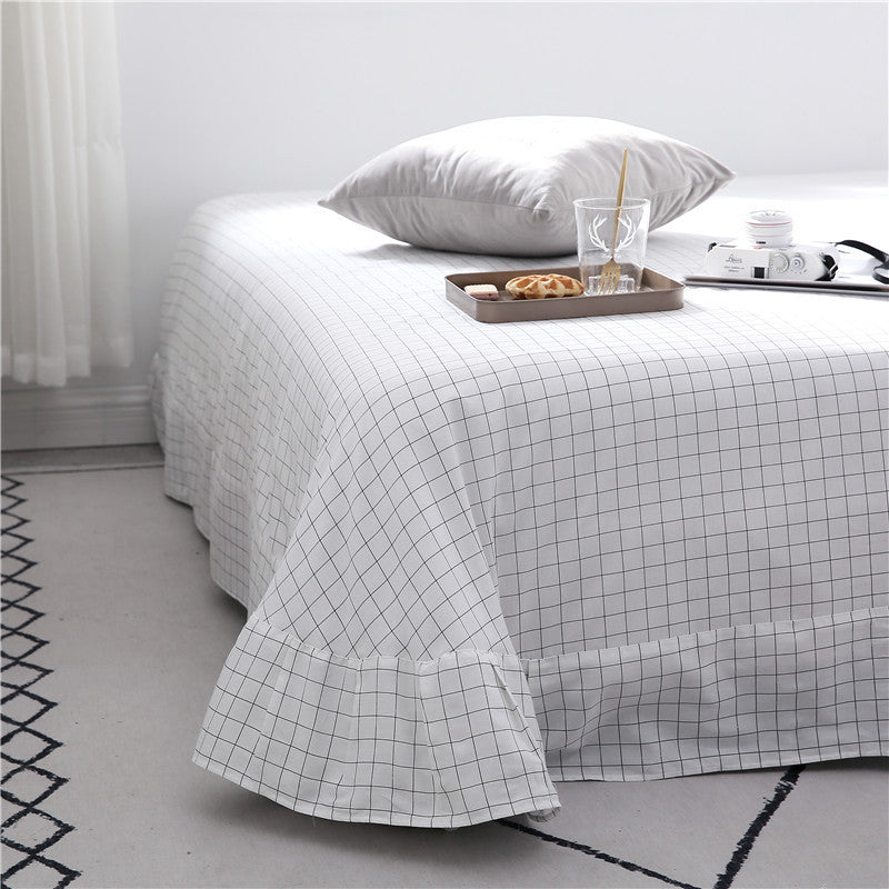 HKM-570835 Four-Piece Cotton Bedding Set with Reactive Printing - Includes Quilt Cover, Bed Sheets, and Pillowcases in Various Sizes