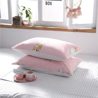 HKM-570835 Four-Piece Cotton Bedding Set with Reactive Printing - Includes Quilt Cover, Bed Sheets, and Pillowcases in Various Sizes