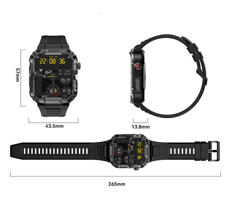HKM-571027 MK66 Smart Watch with Bluetooth Calling, 400mAh Battery, Waterproof, and Health Monitoring Functions