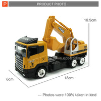 HKM-571155 1:43 Remote Control Alloy Excavator Toy for Kids - Diecast Metal RC Truck Car