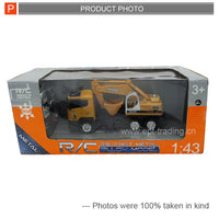 HKM-571155 1:43 Remote Control Alloy Excavator Toy for Kids - Diecast Metal RC Truck Car