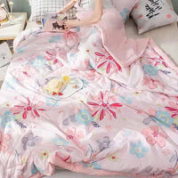 HKM-571347 Air-Conditioned Double Quilt in Washed Cotton with Polyester Filling for Summer Comfort