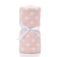 HKM-571347 Super Soft Pink Star Coral Fleece Dog Blanket, 75x100cm