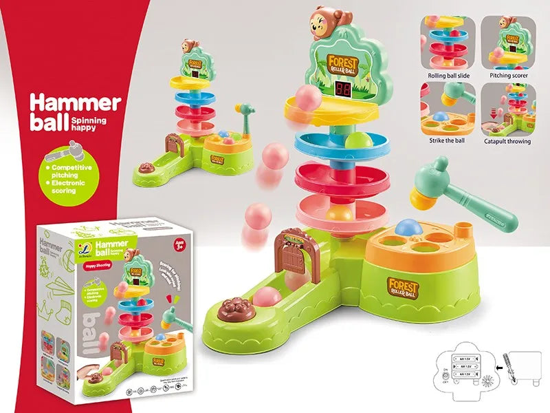 HKM-571475 4-in-1 Educational Ball Drop Game Set for Infants and Toddlers, Score-Based Fun