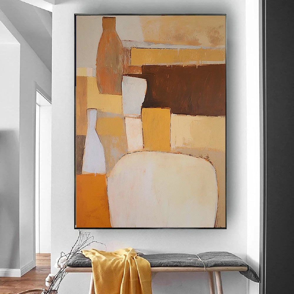 HKM-571603 Abstract Handmade Oil Painting Canvas Art for Living Room and Home Décor - Unframed and Rolled