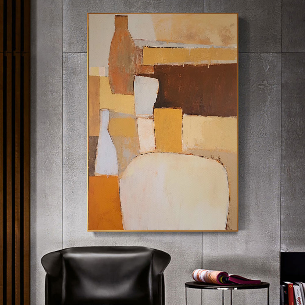 HKM-571603 Abstract Handmade Oil Painting Canvas Art for Living Room and Home Décor - Unframed and Rolled