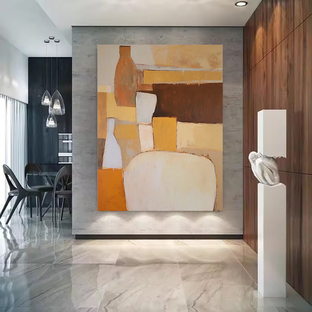 HKM-571603 Abstract Handmade Oil Painting Canvas Art for Living Room and Home Décor - Unframed and Rolled