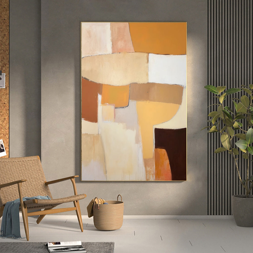 HKM-571603 Abstract Handmade Oil Painting Canvas Art for Living Room and Home Décor - Unframed and Rolled