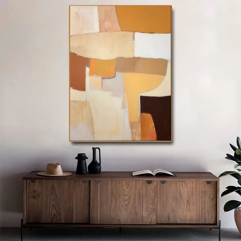 HKM-571603 Abstract Handmade Oil Painting Canvas Art for Living Room and Home Décor - Unframed and Rolled